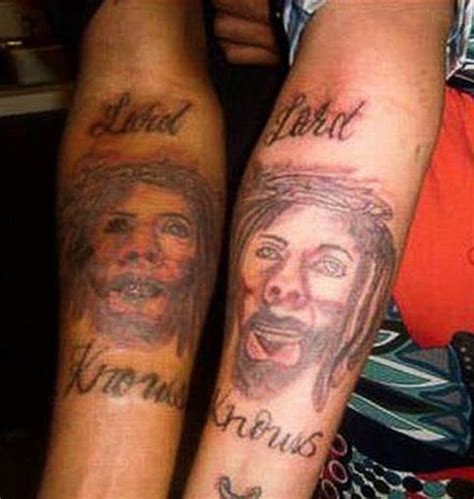 Bad Tattoos Jesus Arms Really Bad Tattoos Horrible Tattoos Weird