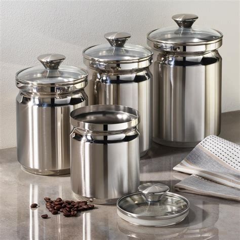 tramontina gourmet 4 piece stainless steel covered canister set t 404ds the home depot