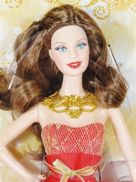 Nrfb 2014 Holiday Christmas Brunette Barbie Doll Collector Mattel Inc Fast Free Ship