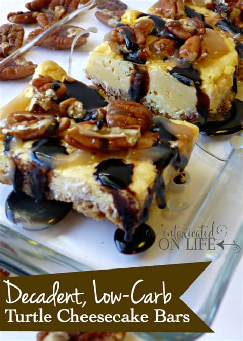 Decadent Low Carb Turtle Cheesecake Bars