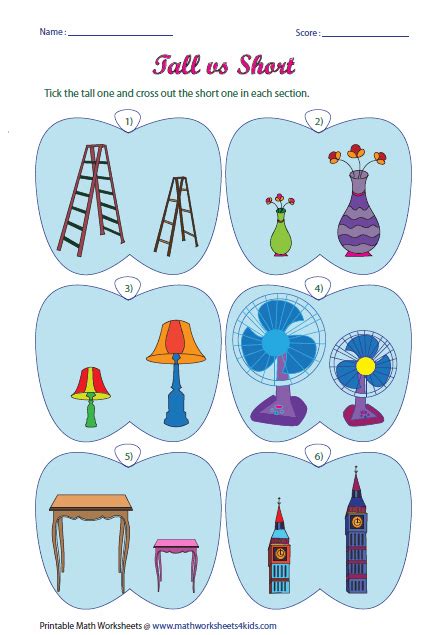 Tall and Short Worksheets