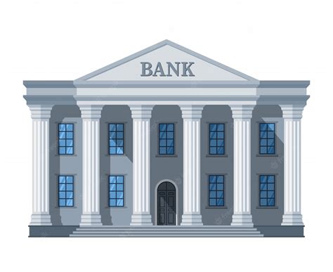 Premium Vector Cartoon Retro Bank Building Or Courthouse With Columns