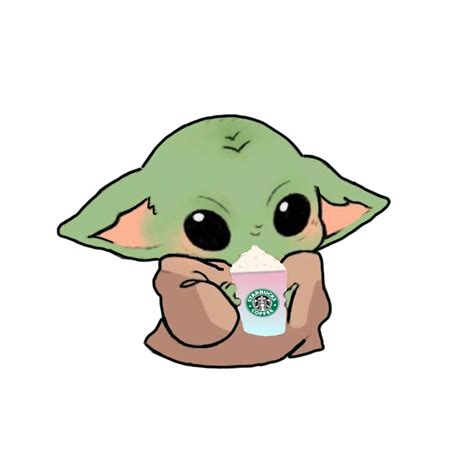 Bby Yoda Con Cafesito 7w7 Dibujos De Star Wars Dibujos Animados