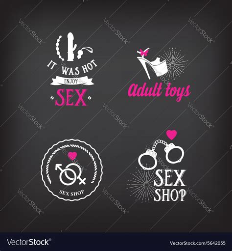 Sex Shop Logo And Badge Design Royalty Free Vector Image