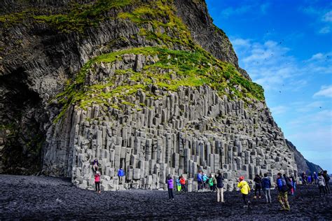 Basalt Columns On Black Beach Reynisdrangar Vik Iceland