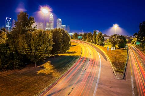 Charlotte Skyline At Night Free Stock Photo Public Domain Pictures