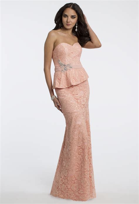 Camille La Vie Peplum Prom Dress With Matching Shawl Peplum Prom