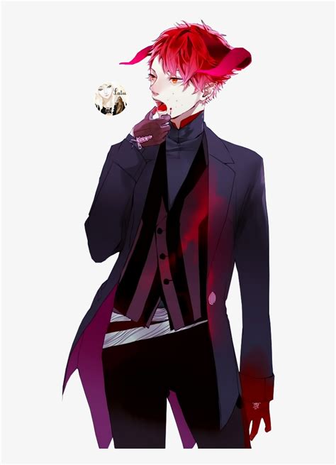 Anime Boy In Suit Anime Boy Red Hair Render 600x1060 Png Download Pngkit