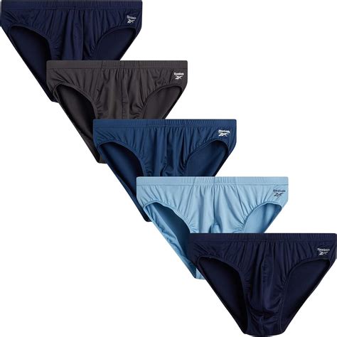 Reebok Mens Underwear Quick Dry Performance Low Rise Briefs 5 Pack