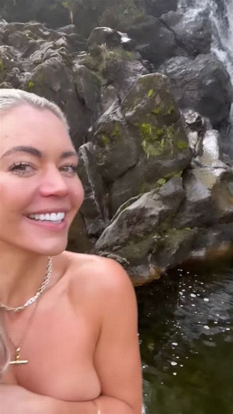 a place in the sun s danni menzies goes totally topless for steamy waterfall dip daily star