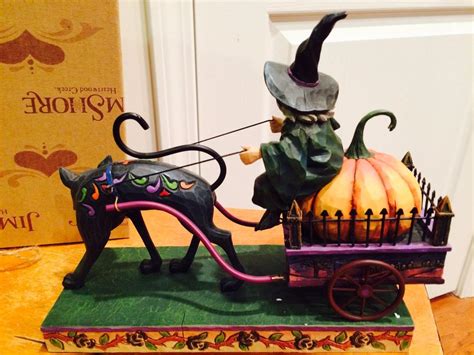 Jim Shore Retired Halloween Witch With Black Cat Wicked Ride Mint In
