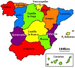 Die kostenlose landkarte spanien bietet eine gute übersicht über das land spanien inkl. 1833 territorial division of Spain - Wikipedia