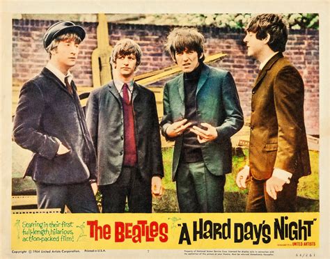 A Hard Days Night Lobby Card1964 The Beatles A Hard Days Night Beatles Poster