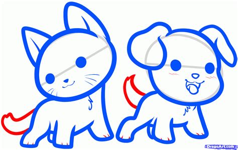 How to draw animals dogs and wolves and their anatomy. How to Draw Kawaii Animals, Step by Step, anime animals ...