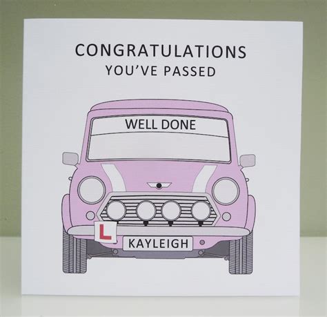 personalised well done on passing your driving test etsy