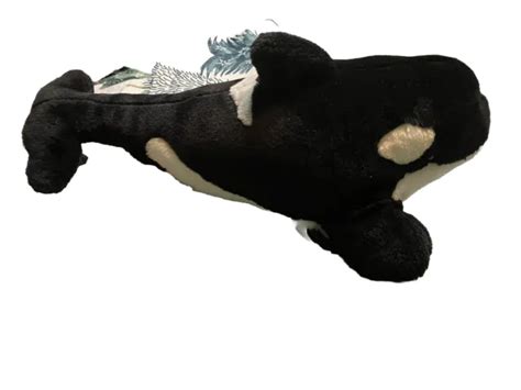 Vintage Sea World 15” Shamu Orca Killer Whale Stuffed Animal Black