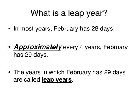 Ppt Leap Years Powerpoint Presentation Free Download Id652477