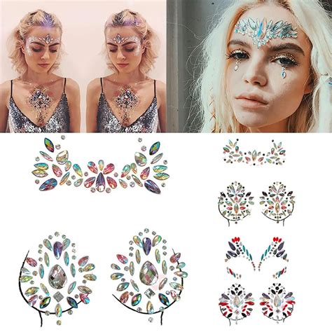 gem and rhinestone sexy jewels face body stickers 3d crystal face jewels tattoo sticker buy