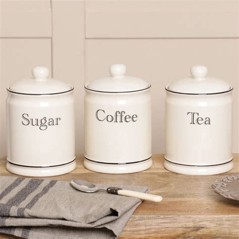 Retro Cream Tea Coffee And Sugar Canisters By Dibor