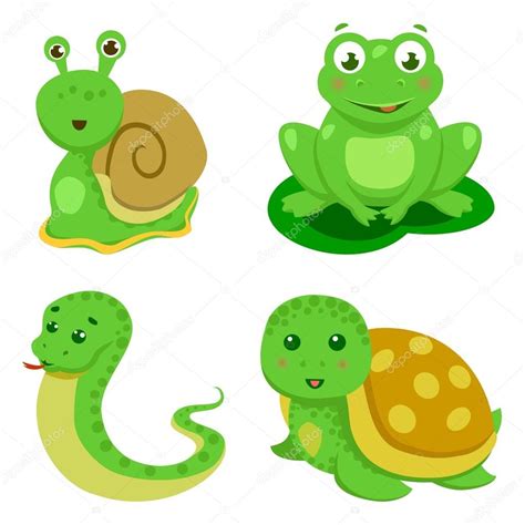 Reptiles Y Anfibios Decorativo Situado En Ilustración De Vector De