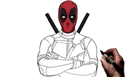 How To Draw Deadpool Step By Step Marvel Youtube