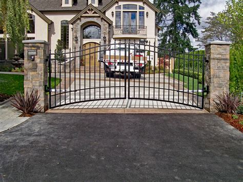 Double Swing Gate Fabricate At An Angle To Account For The Uphill Slope