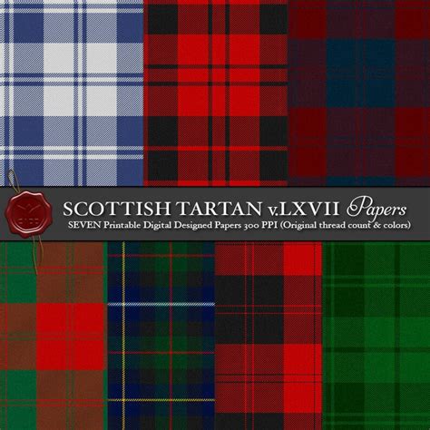 Digital Printable Scottish Tartan Plaid Highland Clan Erskine Etsy