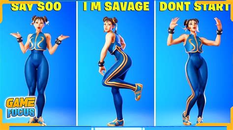 Fortnite Chun Li Skin Showcase With Best Dances And Emotes Youtube