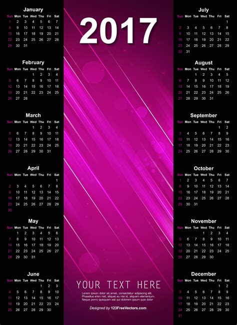 2017 Wall Calendar Design Wall Calendar Design Calendar 2017 Graphic