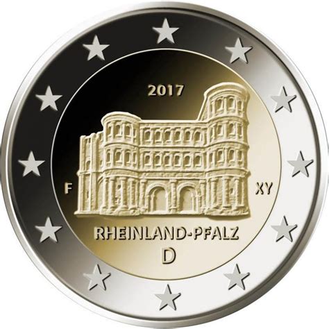 2 Euros Allemagne 2017 Unc Rhénanie Palatinat La Porta Nigra Atelier G