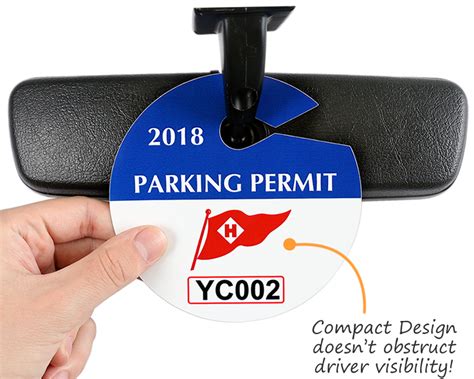 Circular Custom Parking Permit Hang Tags For Rear View Mirror