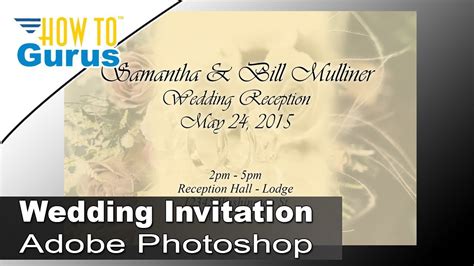 How To Design Wedding Invitation Cards In Adobe Photoshop Cc 2018 Cs6 Cs5 Tutorial Youtube