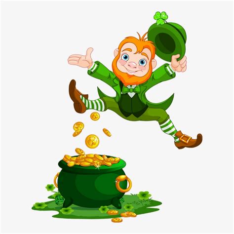 The leprechaun in this st patrick's day colouring page has found the pot of gold at the end of the rainbow! Irish Leprechaun And Pot Of Gold Transparent PNG - 600x740 ...