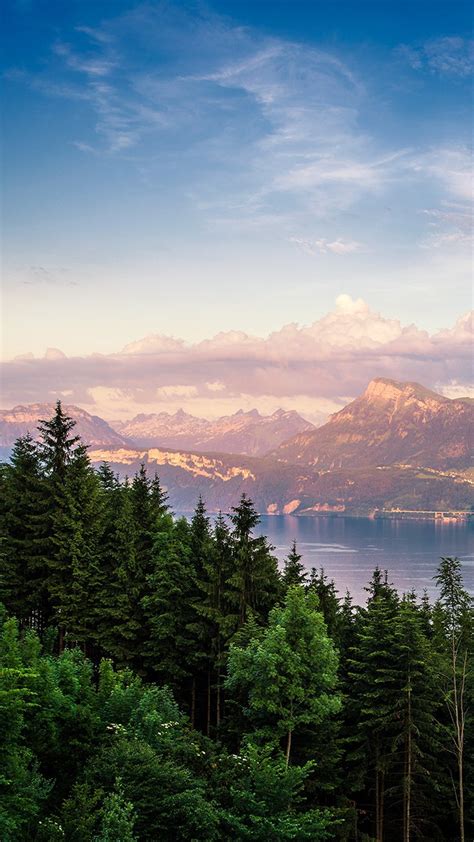 Switzerland Mountains Clouds Sunset Iphone Wallpaper Iphone