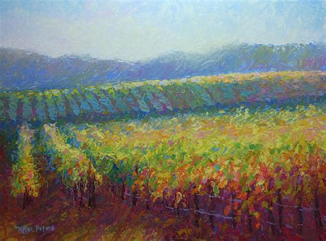 Allow her colors to embrace you! Sonoma County Vineyard Painting by Jill Keller Peters