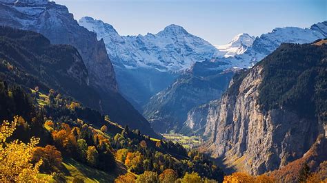 Hd Wallpaper Swiss Jungfrau Lauterbrunnen Icecap Alps Mountain