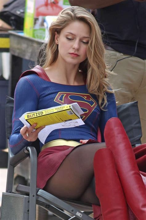Melissa Benoist On The Set Of Supergirl