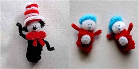 Leave your cat in the hat craft to dry. Dr. Seuss Finger Puppets | Fun Family Crafts