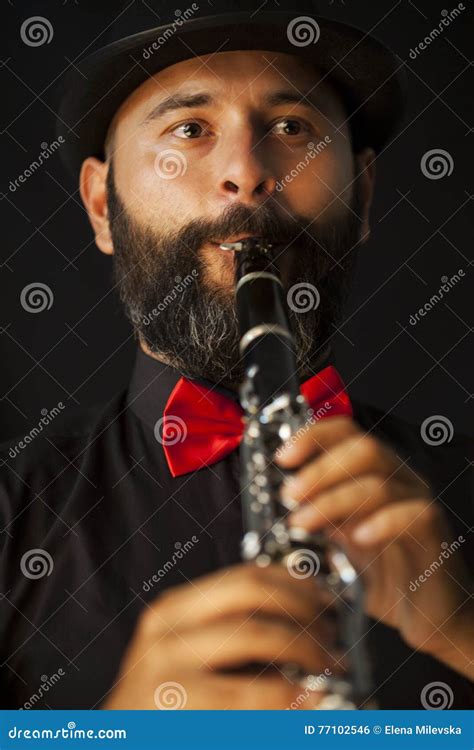 Man Playing On The Clarinet Stock Photo Image Of Boys Melody 77102546