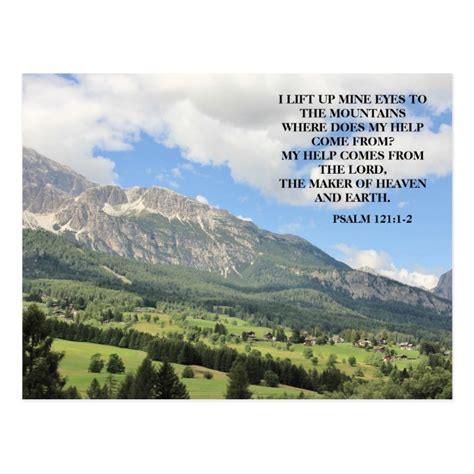 Inspirational Christian Bible Verse Mountains Postcard