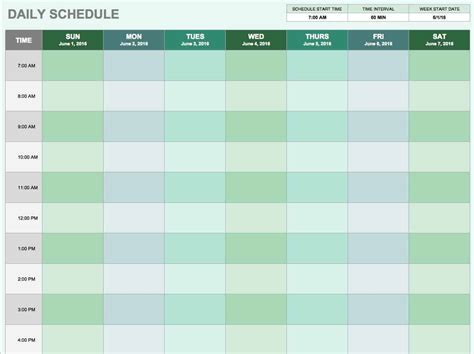 11 Excel Day Schedule Template Sample Templates