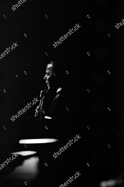 Singer Frank Sinatra Holding Microphone Performing Editorial Stock