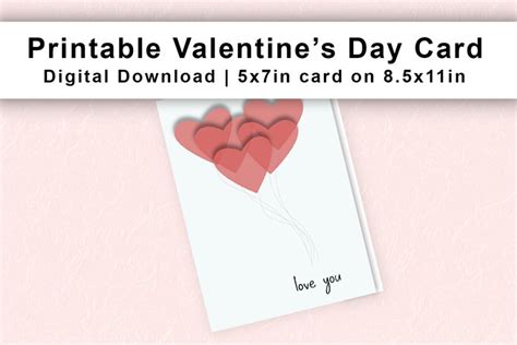 Printable Valentines Day 5x7 Greeting Card 1813705