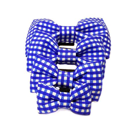 Blue Gingham Dog Bow Tie Country Plaid Checkered Bow Tie For Etsy In