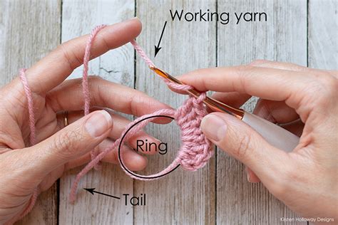 How To Crochet The Magic Ring Magic Circle Tutorial With Pictures Kirsten Holloway Designs