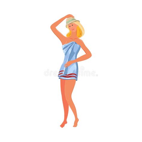 Naked Girl Wearing Towel Shampoo Hand Stock Vector Shutterstock My