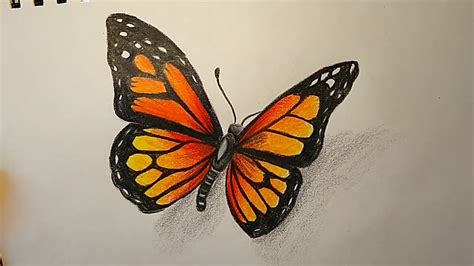 Cómo Dibujar Mariposa Monarca Realista Muy Facil Youtube