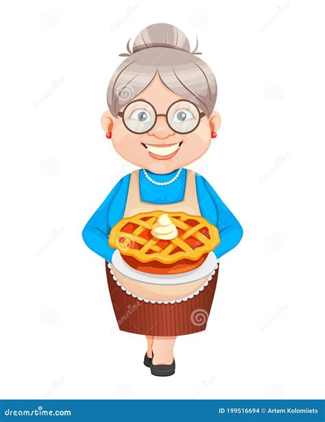 Grandma Cartoon Character Happy Grandparents Day Stock Vector