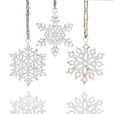 White Snowflake Ornament Set Ornaments Serrv International