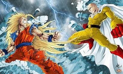 Goku Saitama Punch Collab Anime Beat Wallpapers